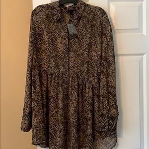 LANE BRYANT Animal Print Babydoll Top. NWT